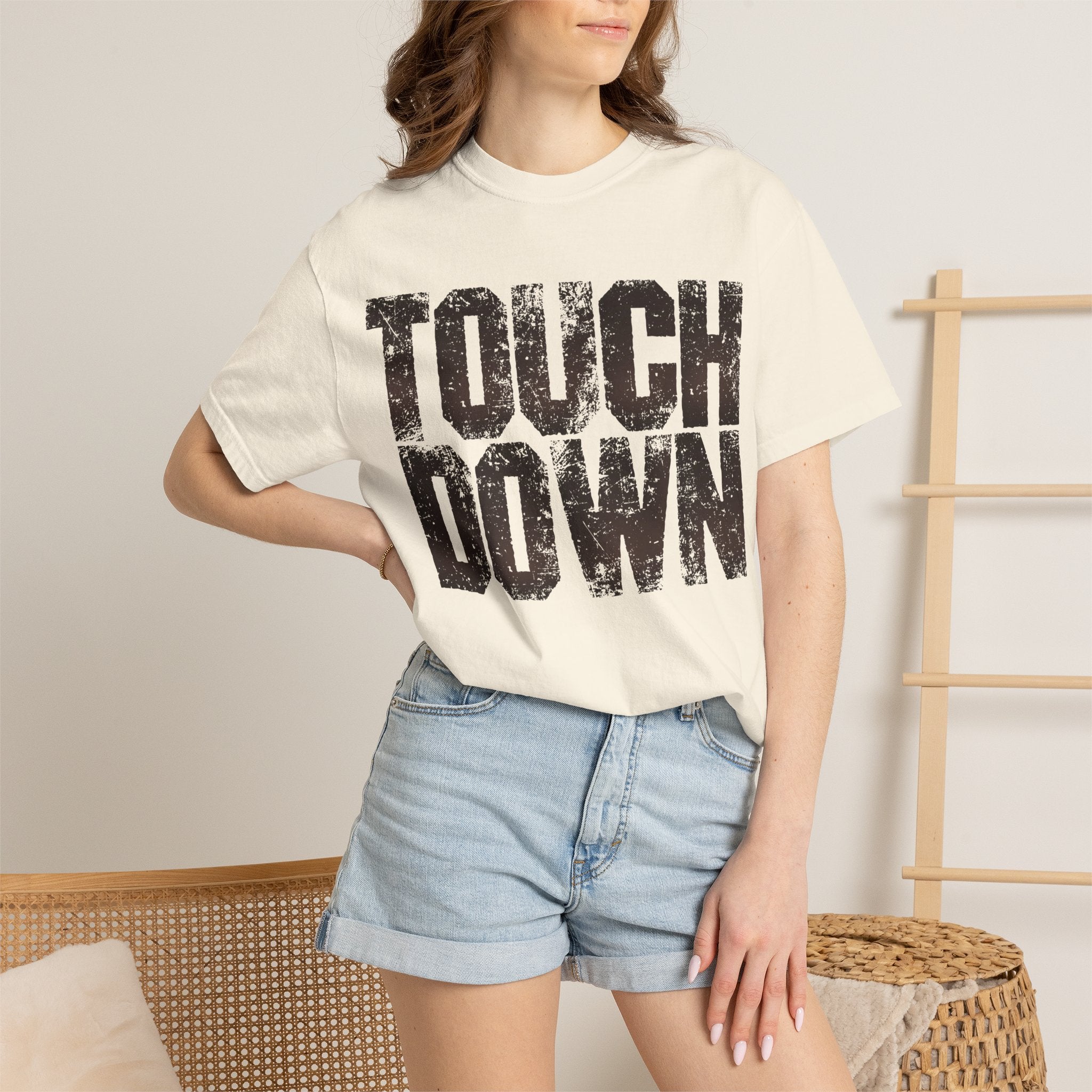 Touchdown Football T-Shirt — Distressed Vintage Game Day Tee