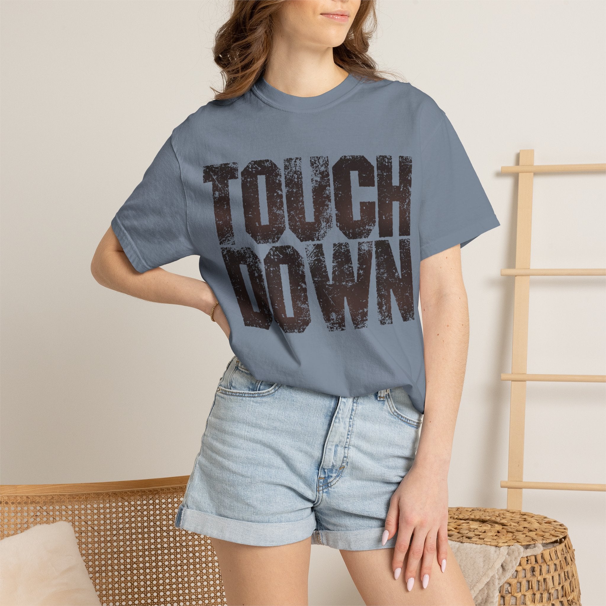 Touchdown Football T-Shirt — Distressed Vintage Game Day Tee