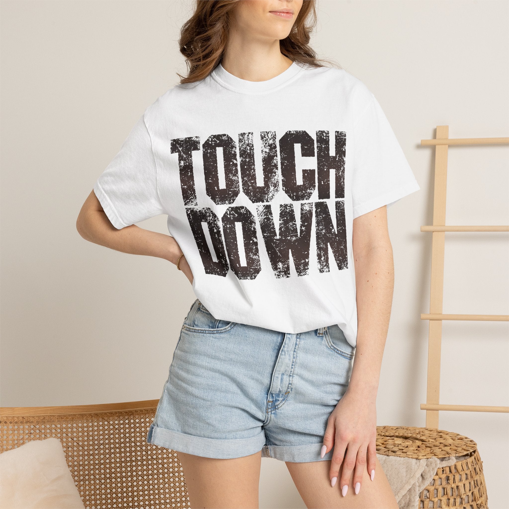Touchdown Football T-Shirt — Distressed Vintage Game Day Tee