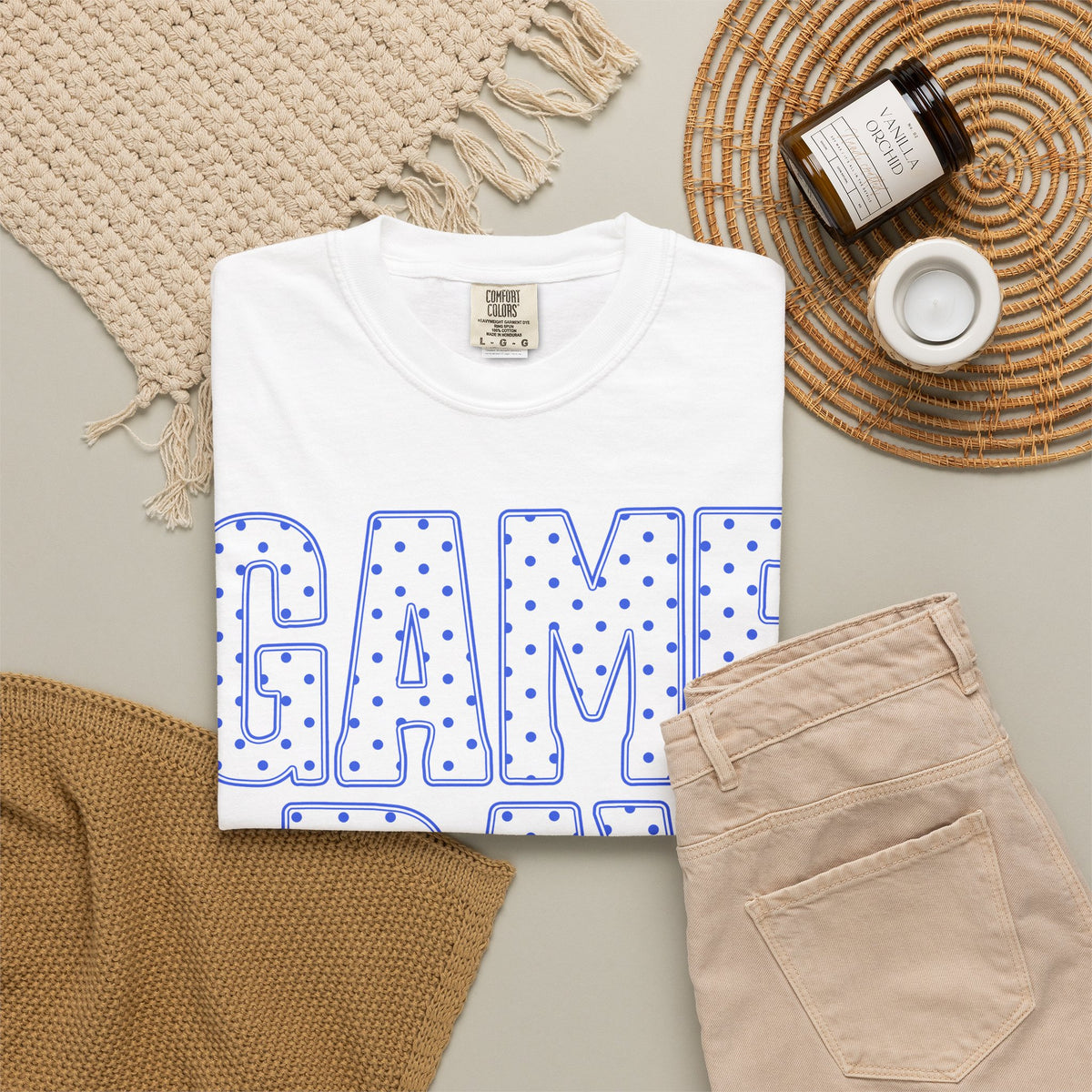 Game Day T-Shirt — Polka Dot Retro Lettering