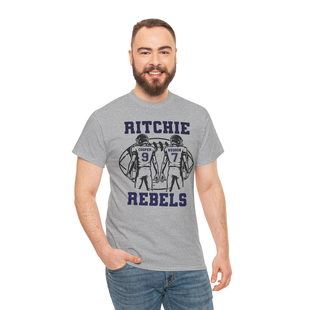 Ritchie Rebels Football Tee — Custom Player Back Nos. 9 & 7
