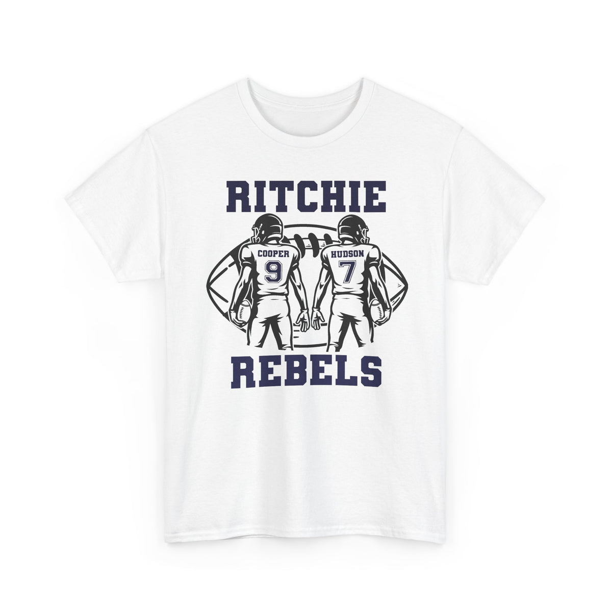 Ritchie Rebels Football Tee — Custom Player Back Nos. 9 & 7