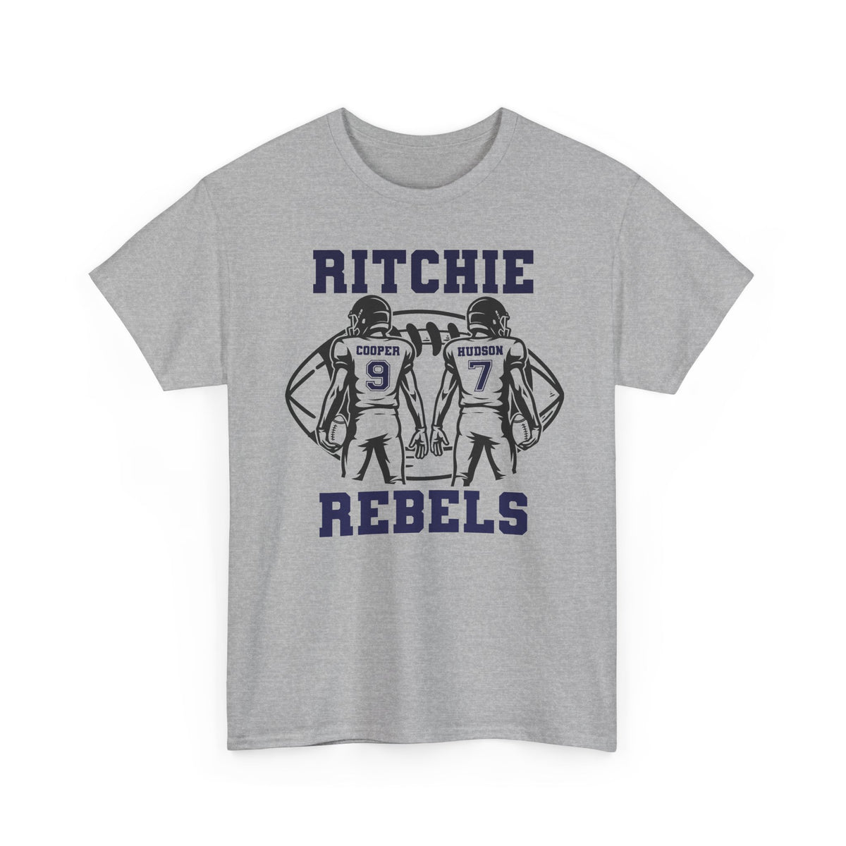Ritchie Rebels Football Tee — Custom Player Back Nos. 9 & 7