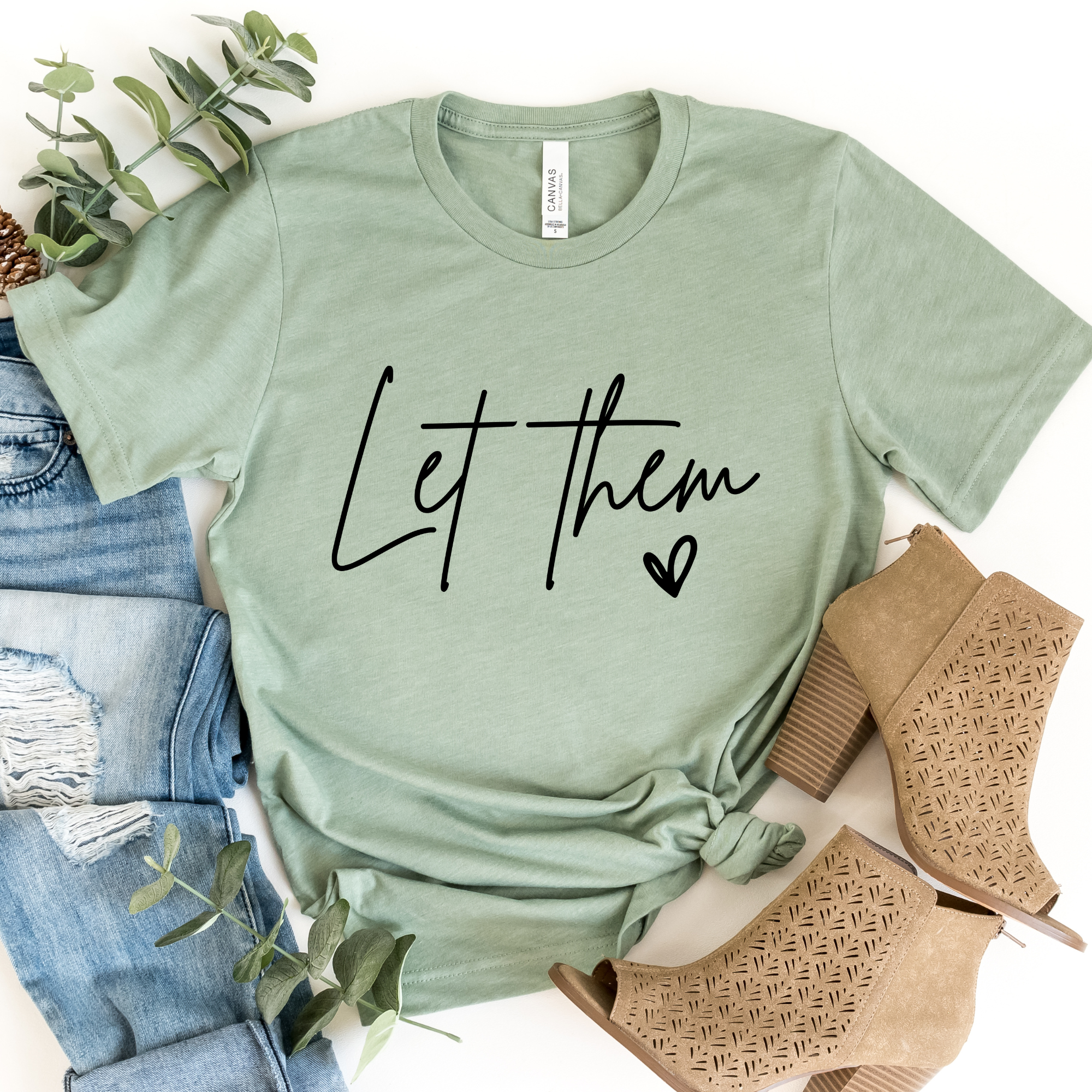 Let Them Graphic Tee: Turquoise