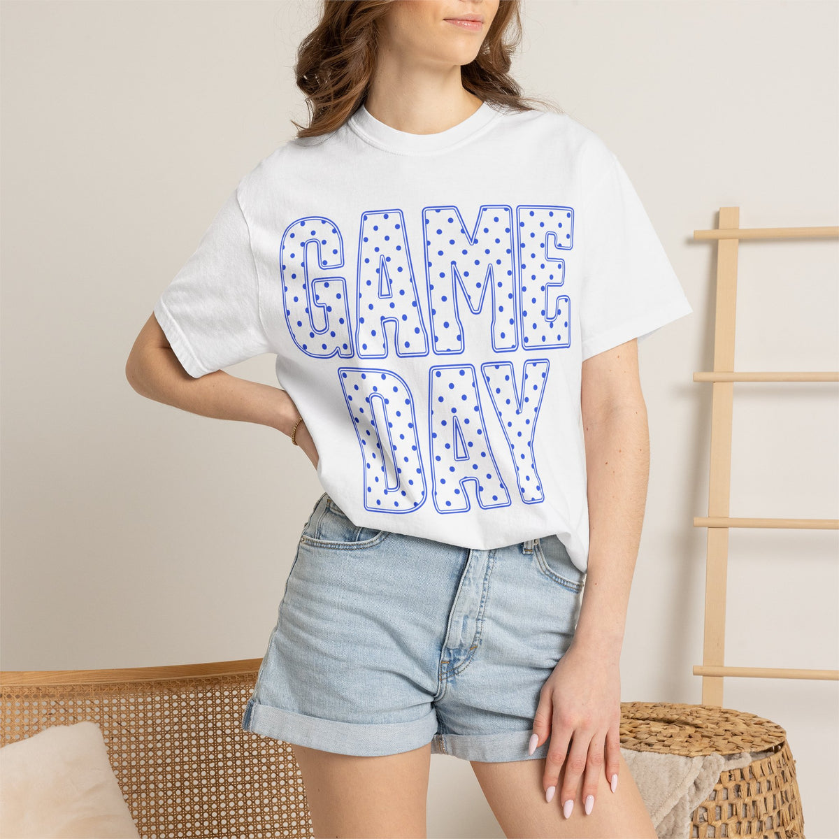Game Day T-Shirt — Polka Dot Retro Lettering