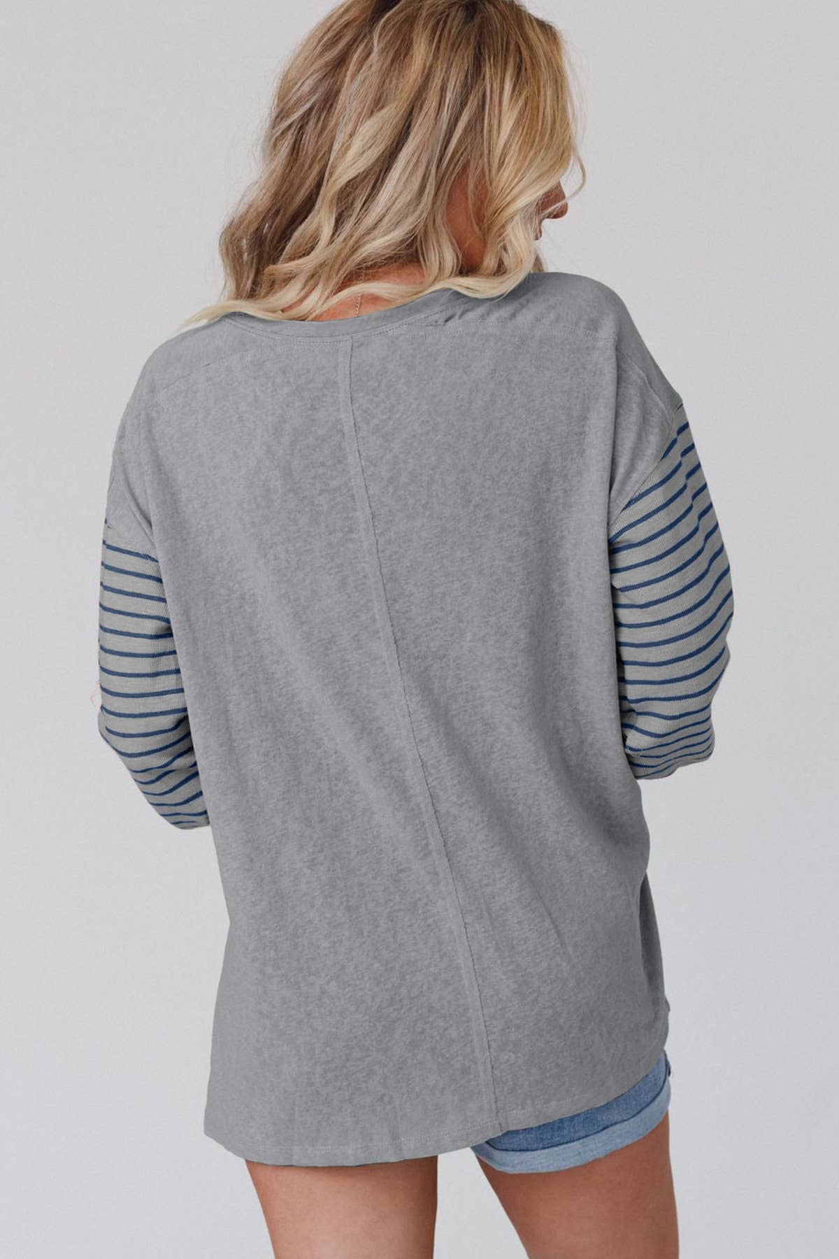 Bishop Sleeve Top: Grey